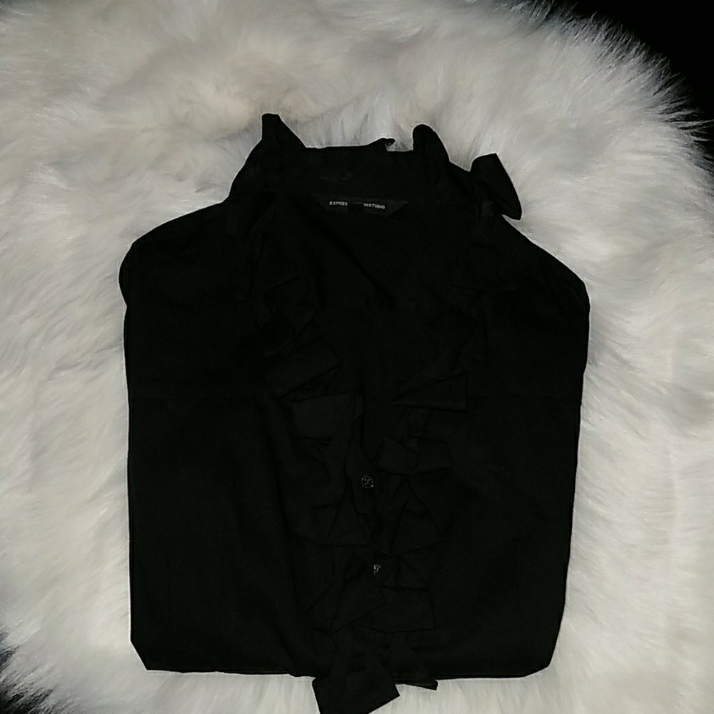 Ruffle Detail Button Front Top